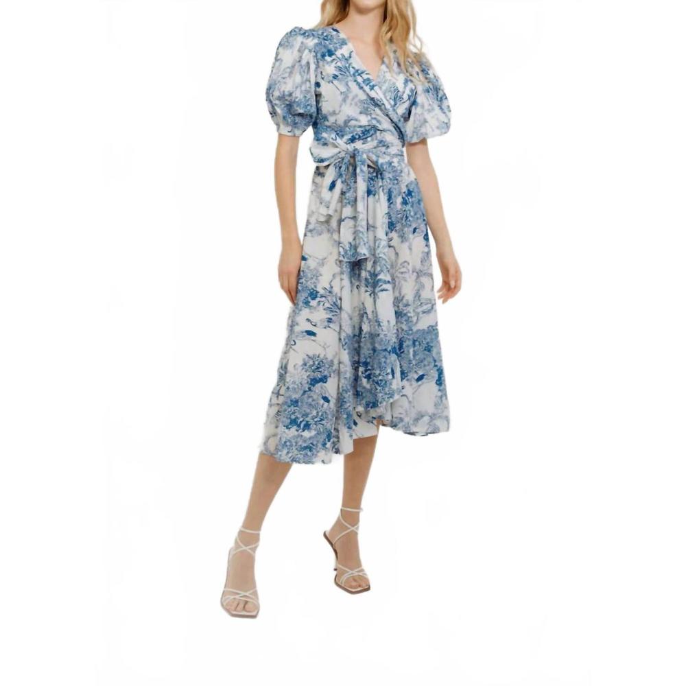 NEW GUADALUPE DESIGN monica wrap dress in blue - Picture 2 of 2